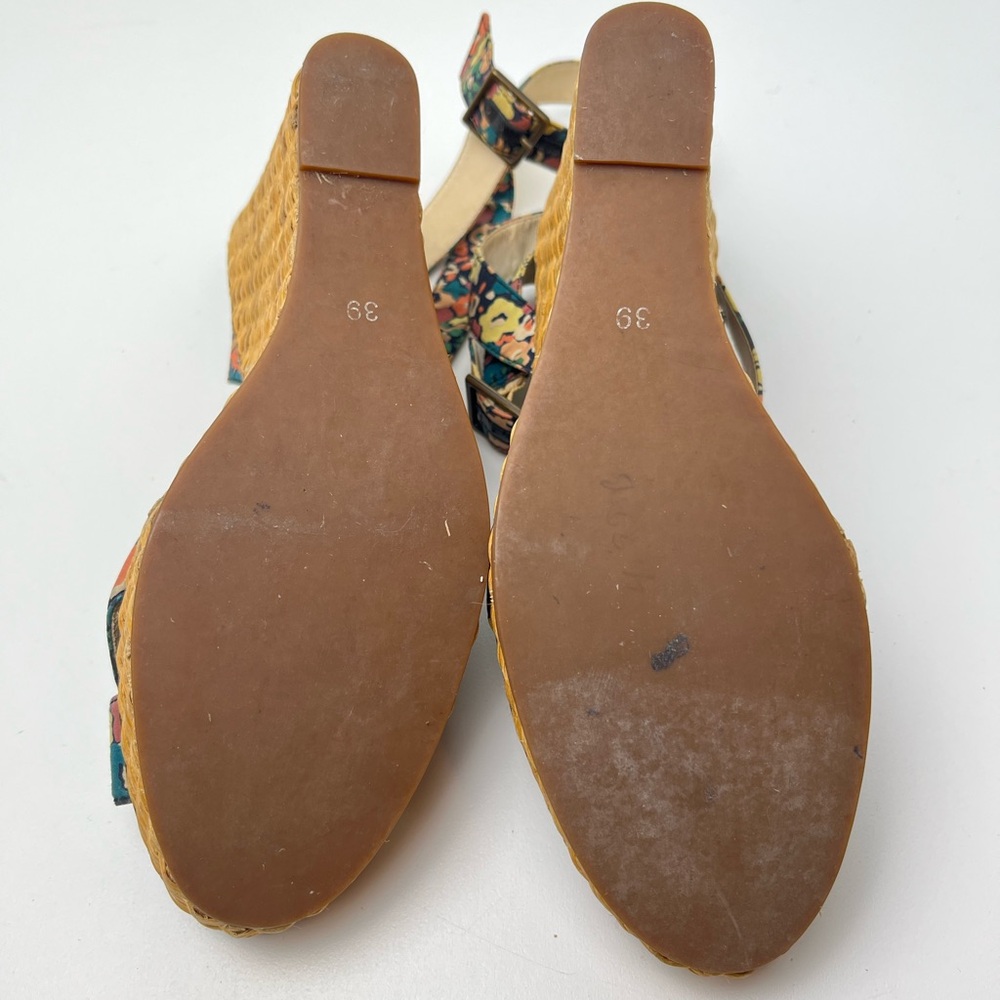 Marc Jacobs Vintage Floral Print Woven Platform Wedge Retro Sandals - Picture 9 of 11
